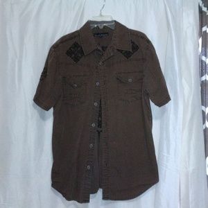 Affliction shirt button down. Men's small short sleeve
